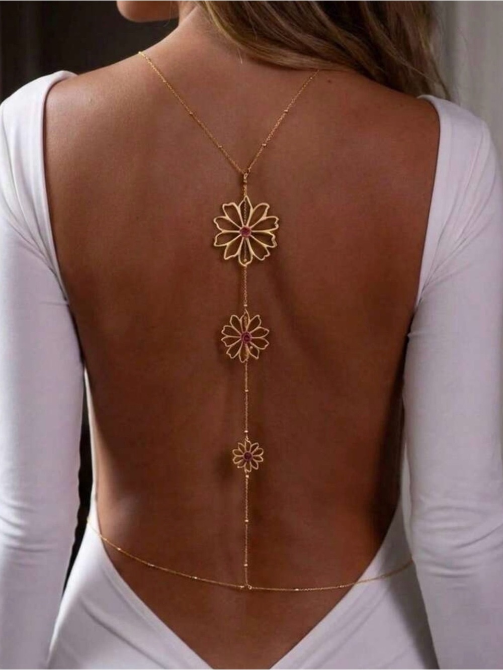 Body Chain Backless Necklace | Fashionable Floral Chain Waist Bikini Jewelry